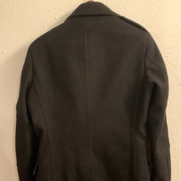 Banana Republic Men's Black Wool Peacoat (S) - Picture 7 of 7